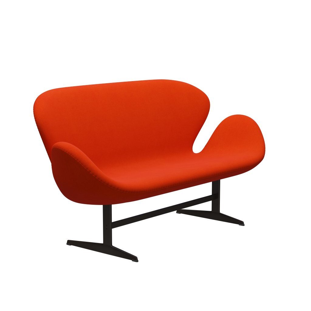 Fritz Hansen Svan soffa 2-personers, brun brons/divina orange/röd