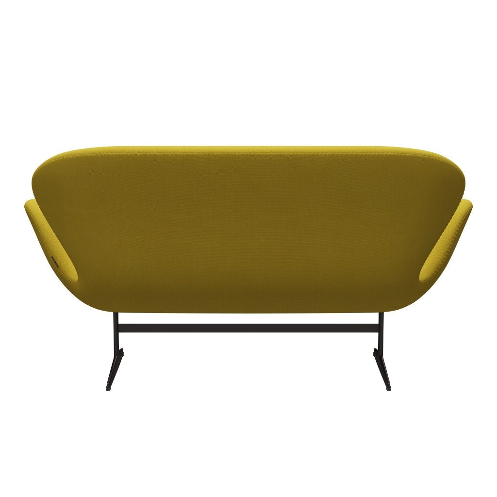 Fritz Hansen Svan soffa 2-personers, brun brons/stålkut ljusgrön/gul