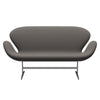 Fritz Hansen Svan soffa 2-sits, satin polerad aluminium/fånga mörk het grå