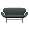 Fritz Hansen Svan soffa 2-sits, satin polerad aluminium/diablo stålgrå
