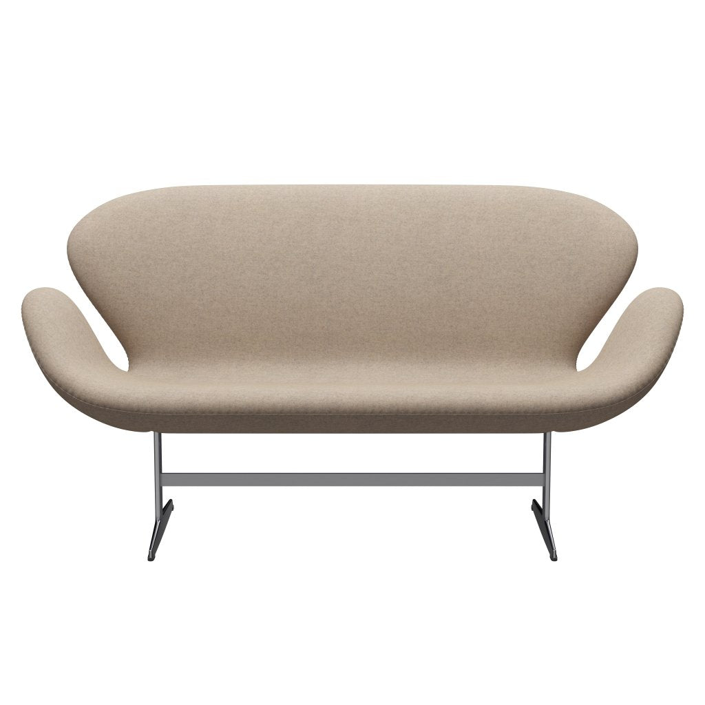 Fritz Hansen Svan soffa 2-sits, satin polerad aluminium/divina md varm sand