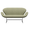 Fritz Hansen Svan soffa 2-sits, satin polerad aluminium/divina MD palgreen