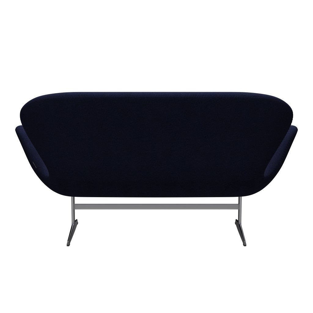 Fritz Hansen Svan soffa 2-sits, satin polerad aluminium/divina melange mörkblå