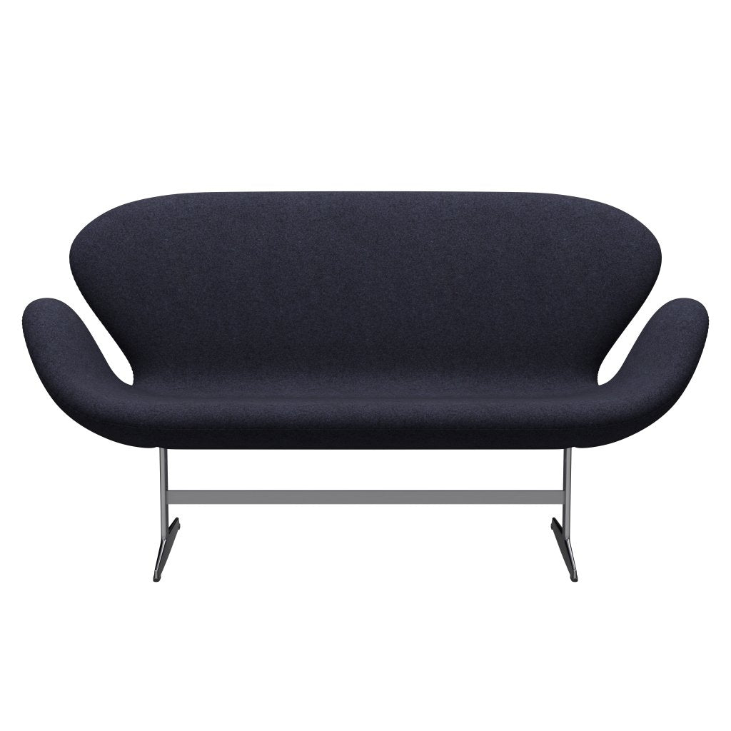 Fritz Hansen Svan soffa 2-sits, satin polerad aluminium/divina melange grå/lila