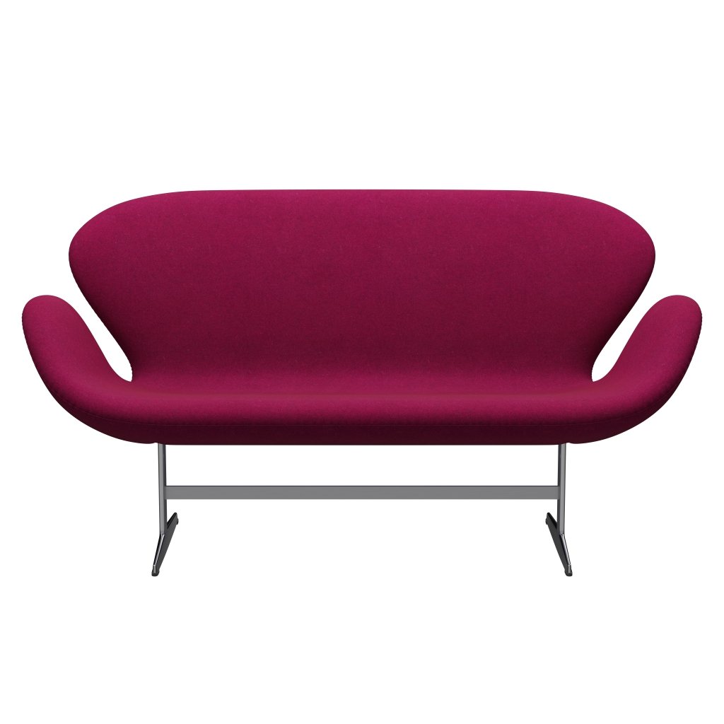 Fritz Hansen Svan soffa 2-person, satin polerad aluminium/divina melange läppstift rosa
