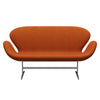 Fritz Hansen Svan soffa 2-sits, satin polerad aluminium/divina melange orange