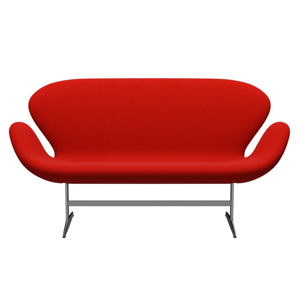 Fritz Hansen Svan soffa 2-person, satin polerad aluminium/divina röd (562)