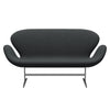 Fritz Hansen Svan soffa 2-sits, satin polerad aluminium/fiord mörkgrå multi
