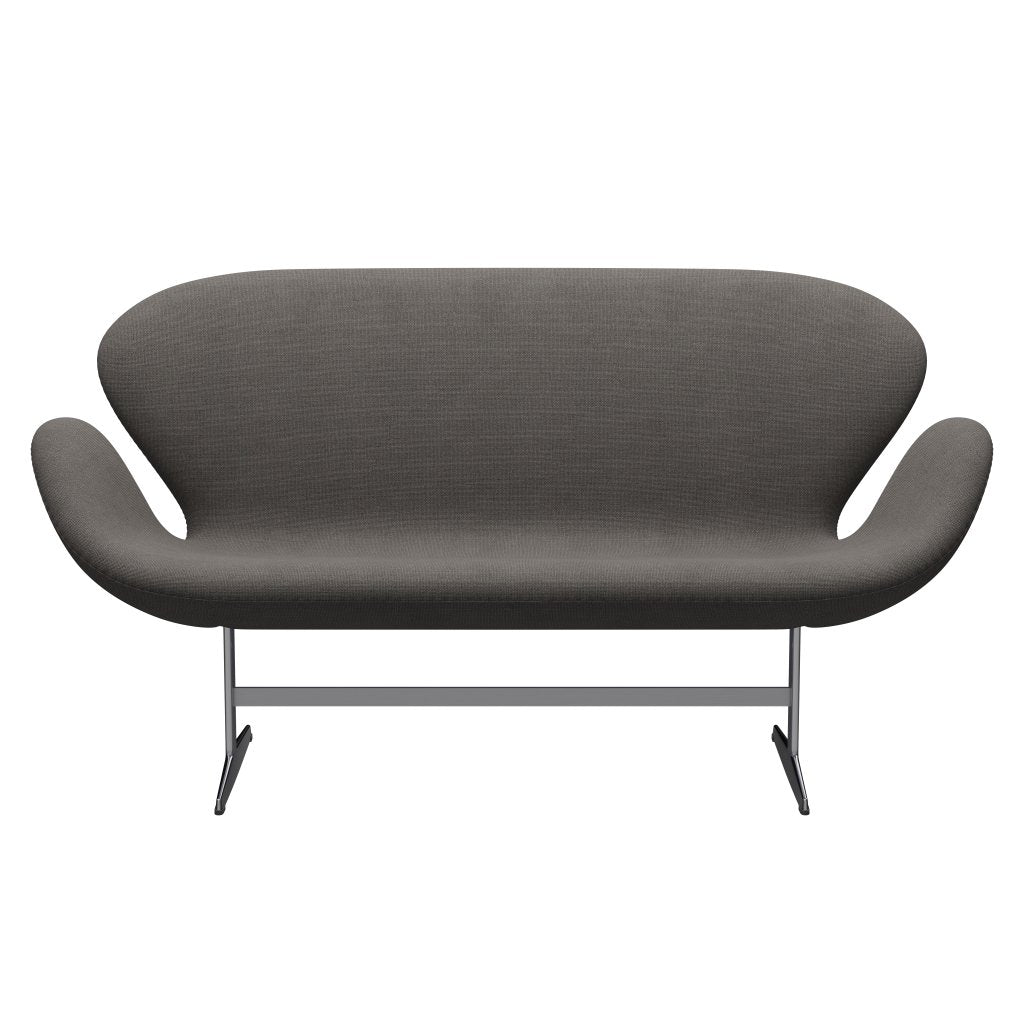 Fritz Hansen Svan soffa 2-person, satin polerad aluminium/hallingdal grå/mörk