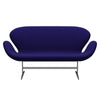 Fritz Hansen Svan soffa 2-sits, satin polerad aluminium/hallingdal mörk lila
