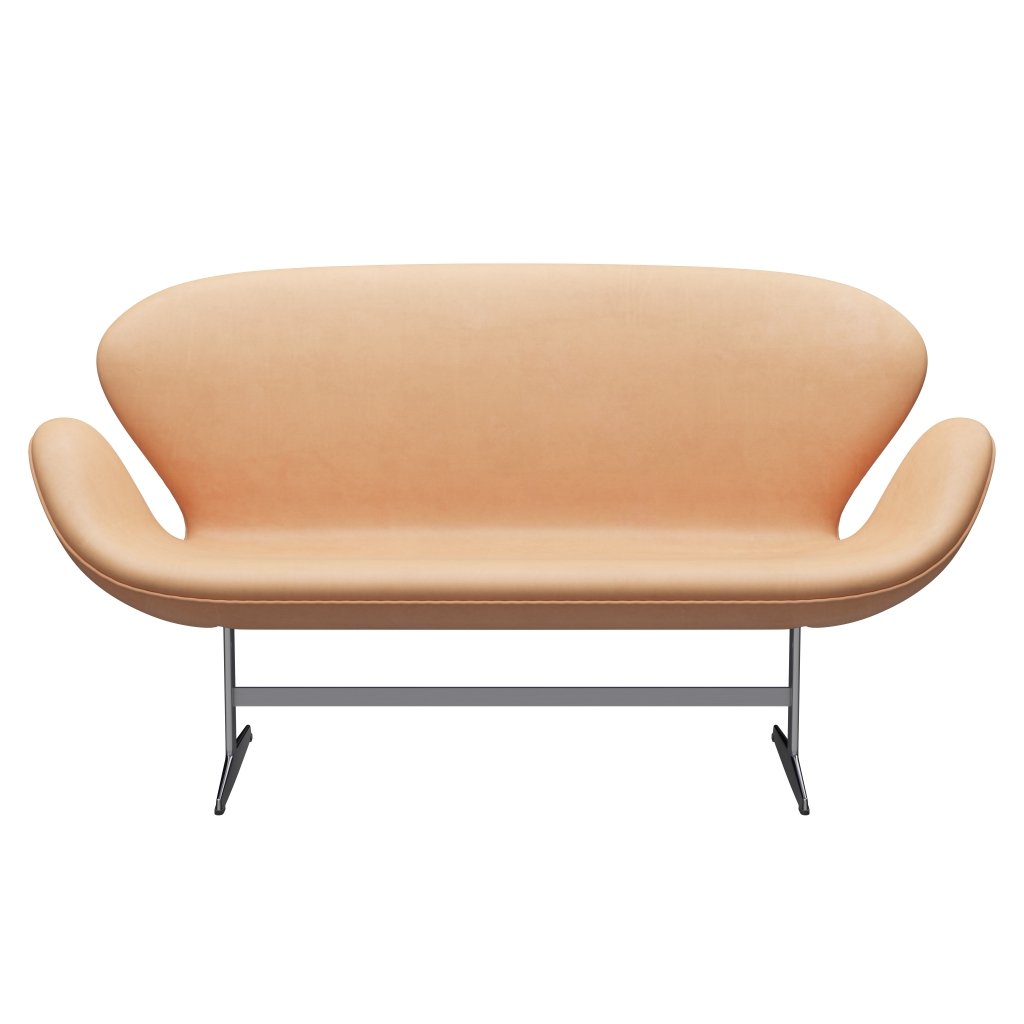 Fritz Hansen Svan soffa 2-person, satin polerad aluminium/natur