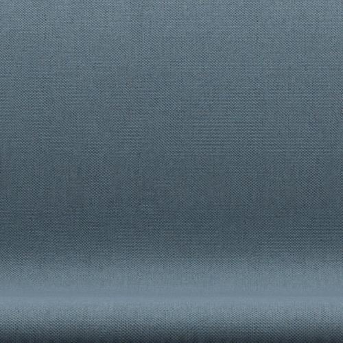 Fritz Hansen Svan soffa 2-person, satin polerad aluminium/omull natur/ljusblå