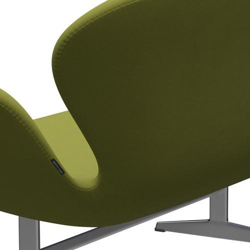 Fritz Hansen Svan soffa 2-person, satin polerad aluminium/stålcut klar millitär grön