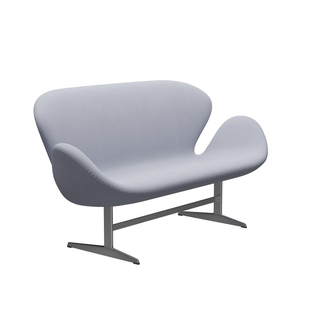 Fritz Hansen Svan soffa 2-sits, satin polerad aluminium/stålmusmusgrå