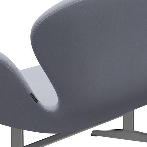 Fritz Hansen Svan soffa 2-sits, satin polerad aluminium/stålmusmusgrå
