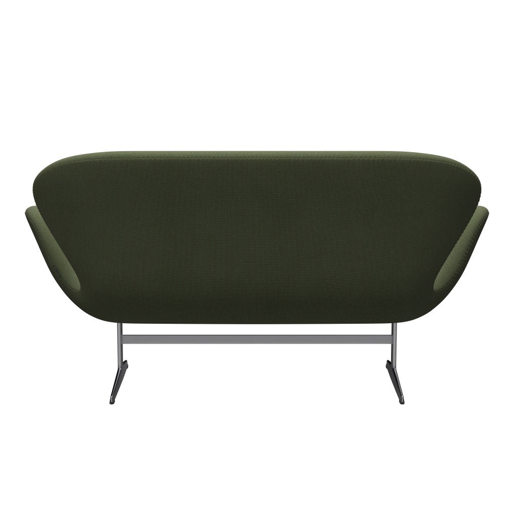 Fritz Hansen Svan soffa 2-person, satin polerad aluminium/stålcut trio dammig grön (946)