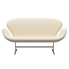 Fritz Hansen Svan soffa 2-sits, satin polerad aluminium/steelcut vit