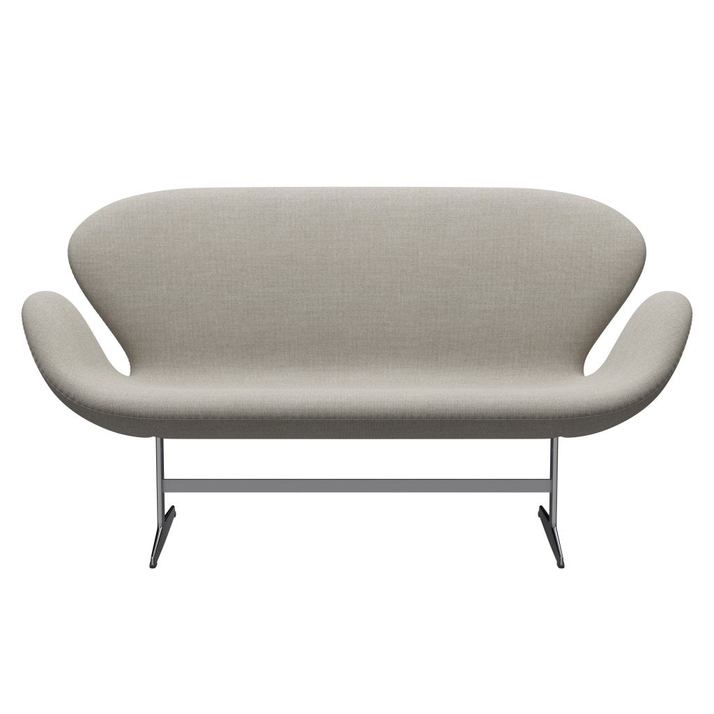 Fritz Hansen Svan soffa 2-sits, satinpolerad aluminium/sunniva beige