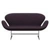 Fritz Hansen Svan soffa 2-sits, satinpolerad aluminium/tonus aubergine