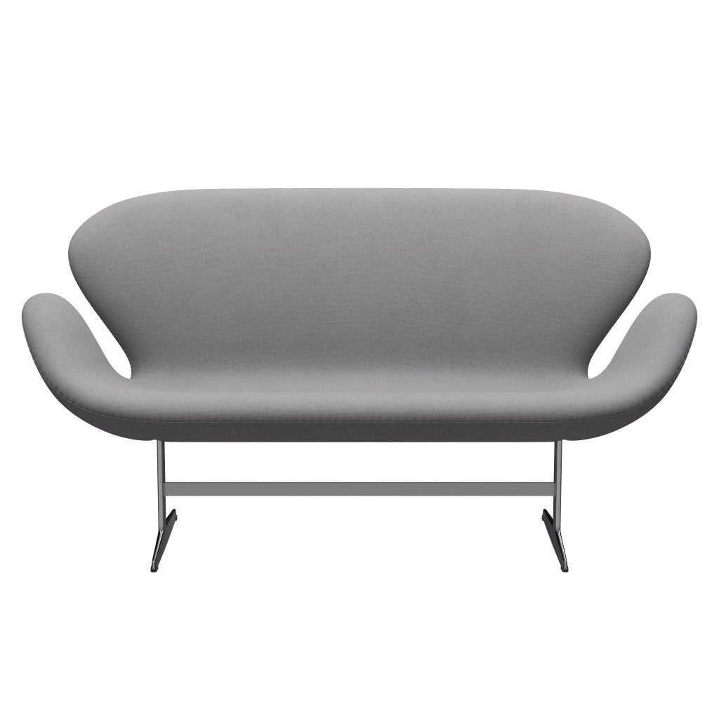 Fritz Hansen Svan soffa 2-sits, satin polerad aluminium/tonus ljusgrå