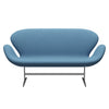Fritz Hansen Svan soffa 2-sits, satin polerad aluminium/tonus pastellblå