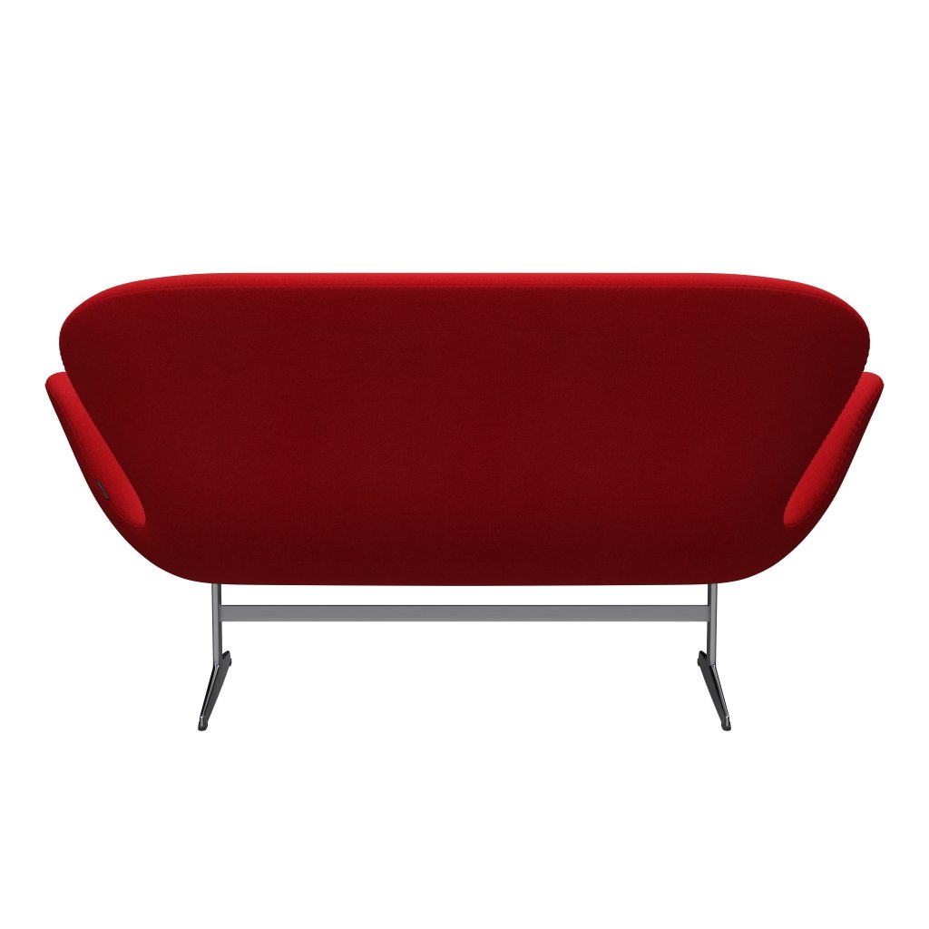 Fritz Hansen Svan soffa 2-person, satin polerad aluminium/tonus röd