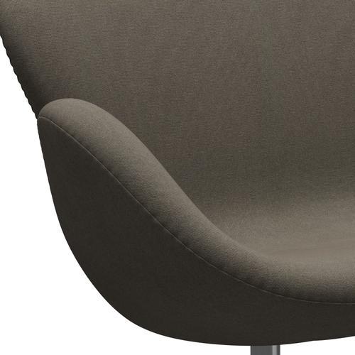 Fritz Hansen Svan soffa 2-sits, satin polerad aluminium/tonus dammig brun