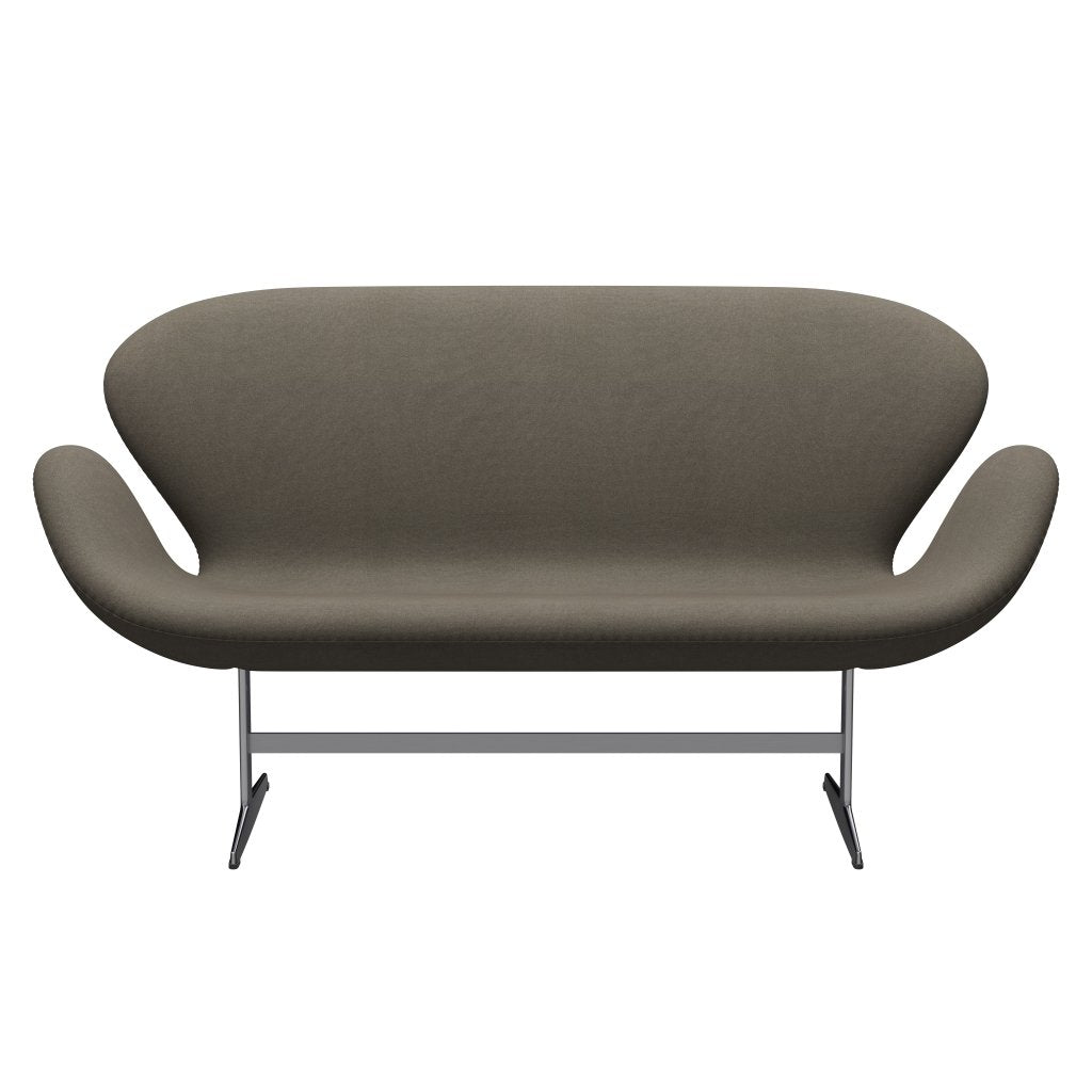 Fritz Hansen Svan soffa 2-sits, satin polerad aluminium/tonus dammig brun