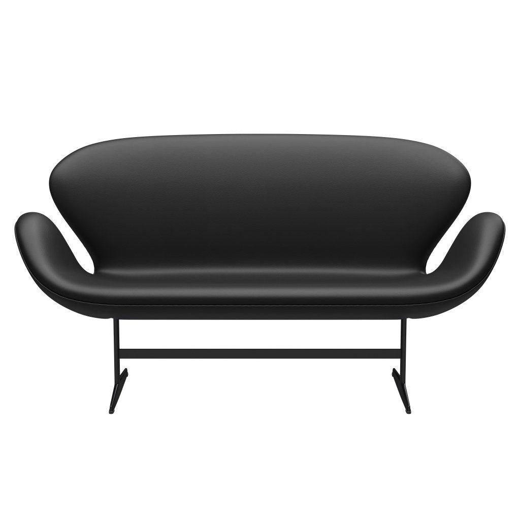 Fritz Hansen Svan soffa 2-personers, svart lack/aura svart