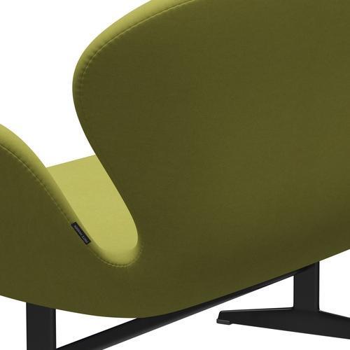 Fritz Hansen Svan soffa 2-personers, svart lack/komfort beige/grön