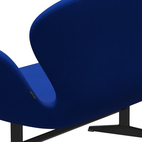 Fritz Hansen Svan soffa 2-personers, svart lack/komfort blå (00035)