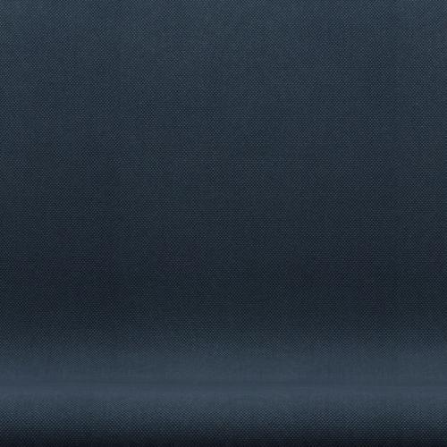 Fritz Hansen Svan soffa 2-personers, svart lack/steelcut trio mörk dammig blå