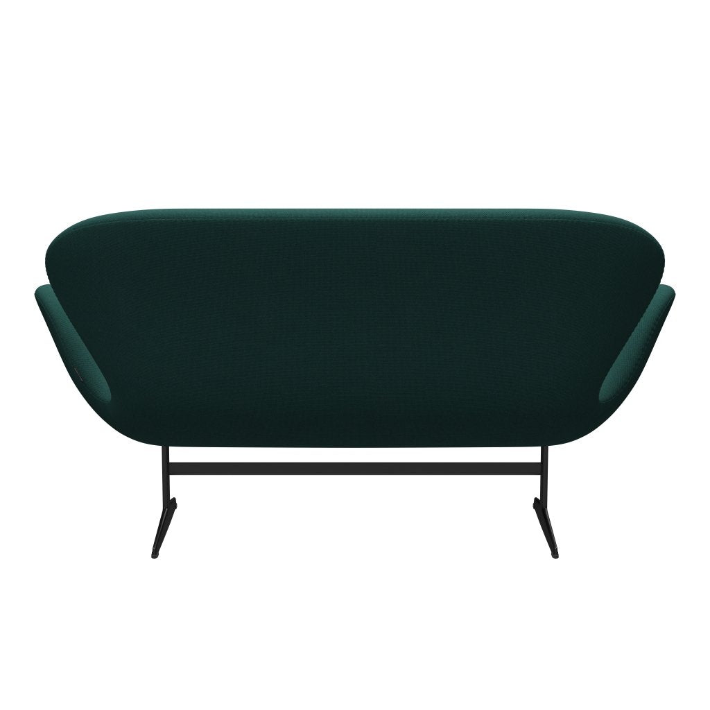 Fritz Hansen Svan soffa 2-person, svart lackerad/stålcuttrio mörkgrön