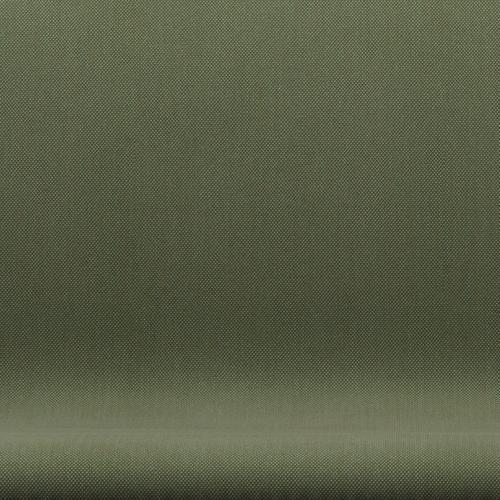 Fritz Hansen SWAN SOFA 2-personers, Black Lacquer/Steelcut Trio Dusty Green (946)