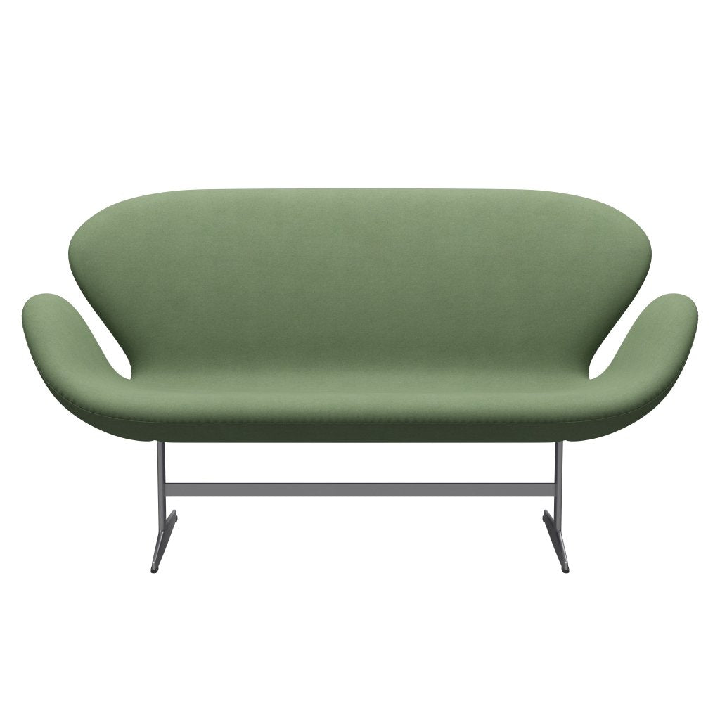 Fritz Hansen Svan soffa 2-sits, silvergrå/divina olivgrön