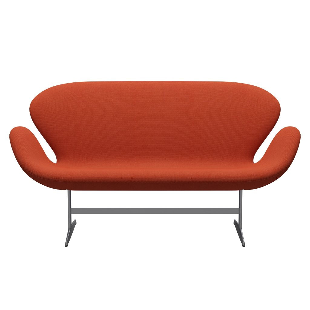 Fritz Hansen Svan soffa 2-personers, silvergrå/steelcut trio orange