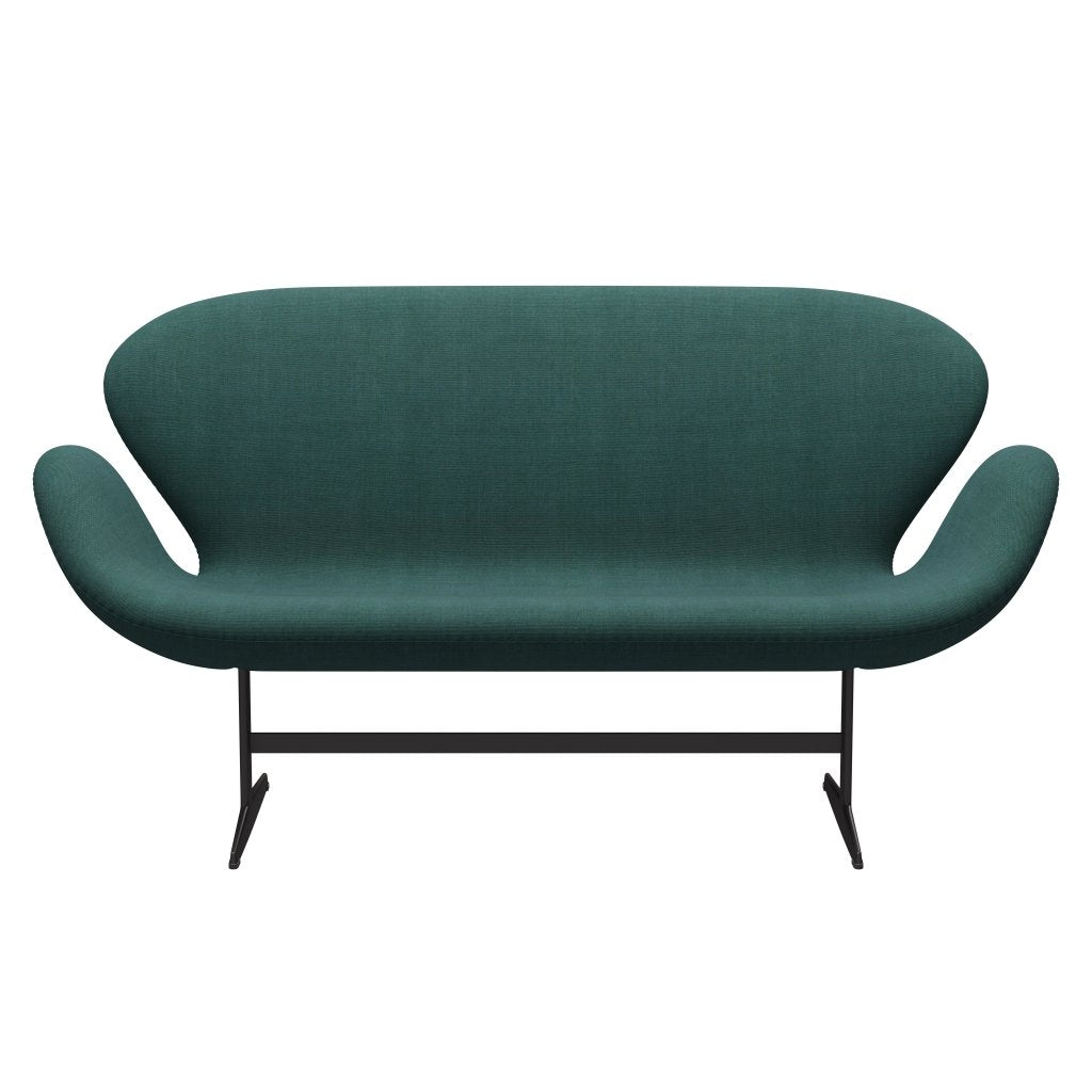 Fritz Hansen Svan soffa 2-sits, varm grafit/duk smaragdgrön