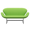 Fritz Hansen Svan soffa 2-personers, varm grafit/komfort ljusgrön (68010)