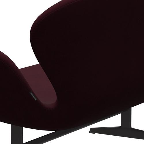 Fritz Hansen Svan soffa 2-personers, varm grafit/komfort lila/mörkröd