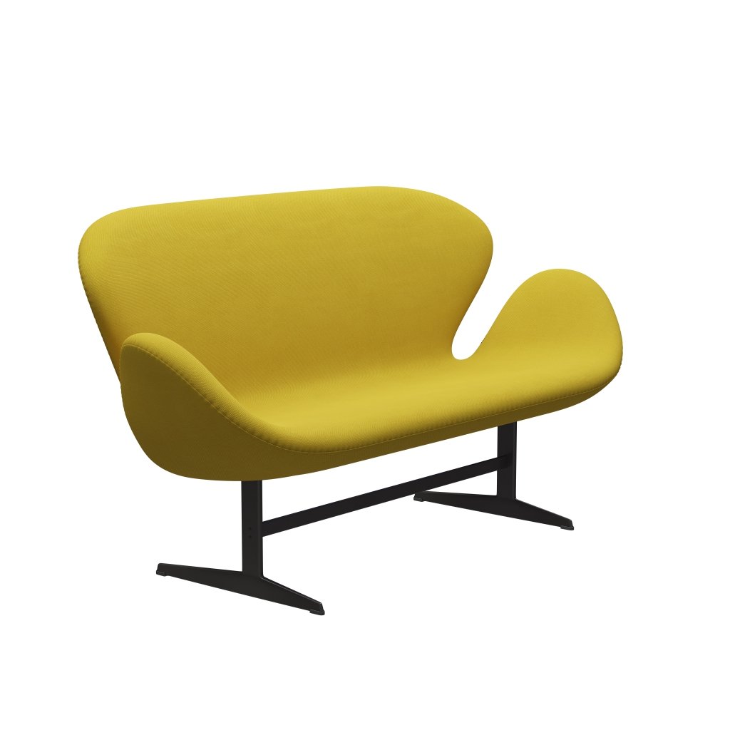 Fritz Hansen Svan soffa 2-personers, varm grafit/steelcut ljusgrön/gul
