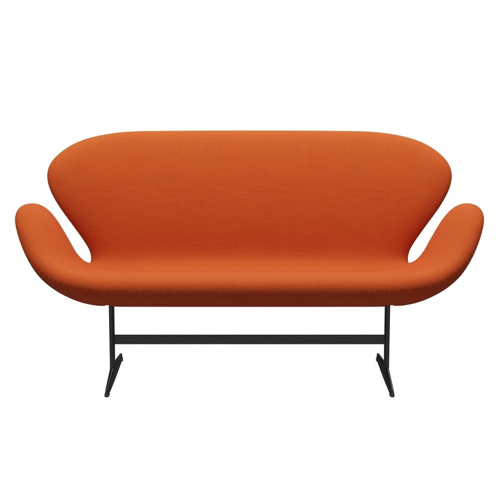 Fritz Hansen Svan soffa 2-personers, varm grafit/steelcut mörk orange