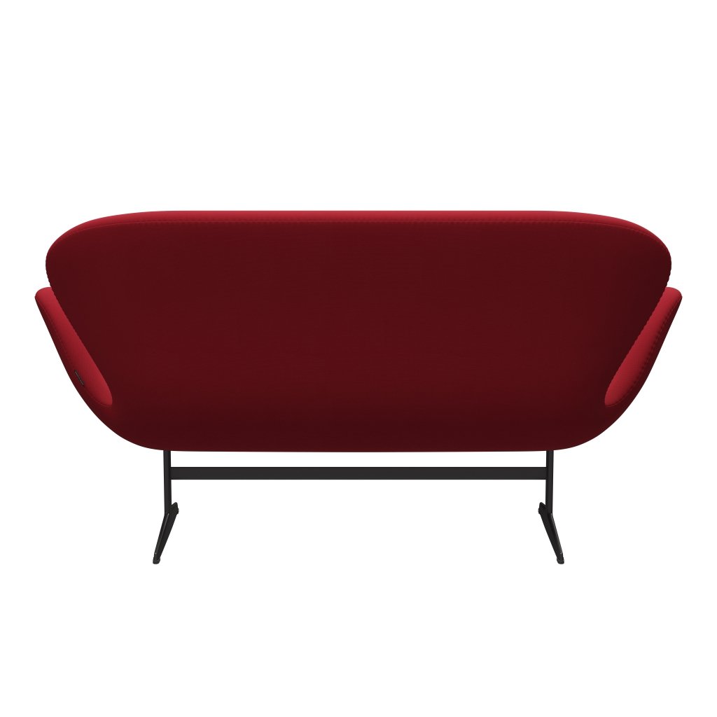 Fritz Hansen Swan Sofa 2-personers, varm grafit/steelcut standard/lätt-mörk röd