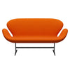 Fritz Hansen Svan soffa 2-personers, varm grafit/tonus klar orange