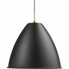 Gubi BL9 Pendant Lamp Brass Base Soft Black Semi Matt, Ø60cm
