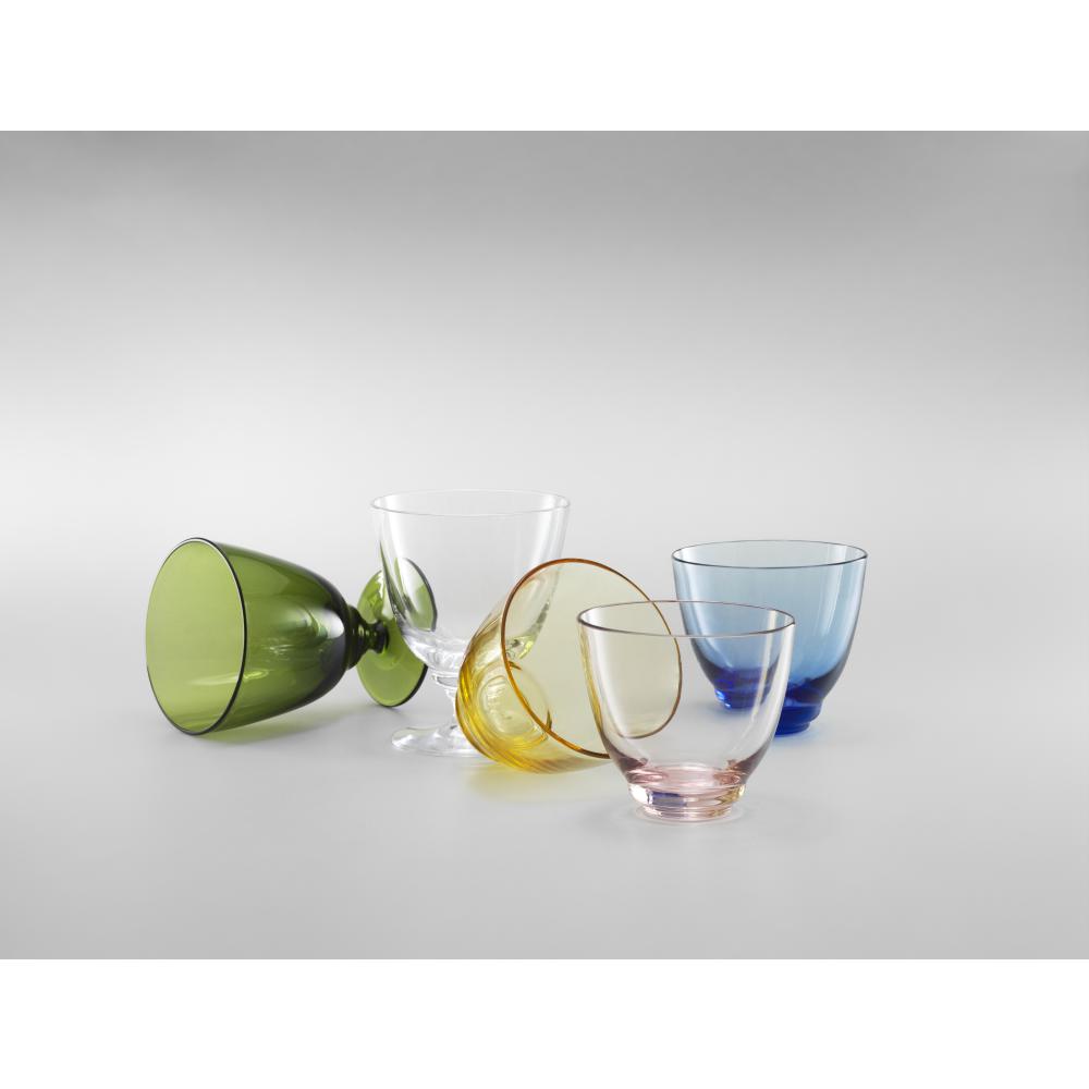 Holmegaard Flödesglas till fots, olivgrön