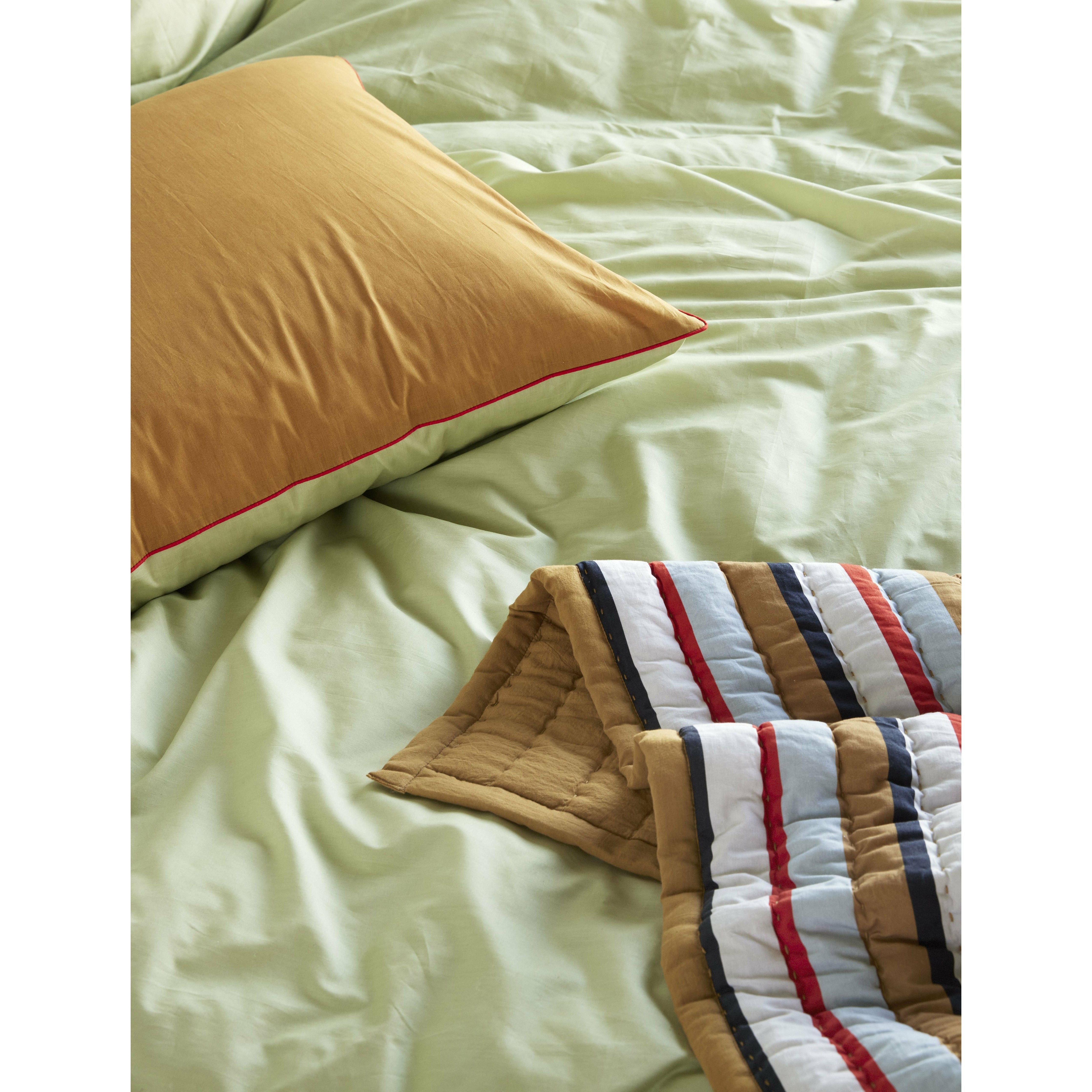 Hübsch Aki sängkläder grön/orange 80/220 cm