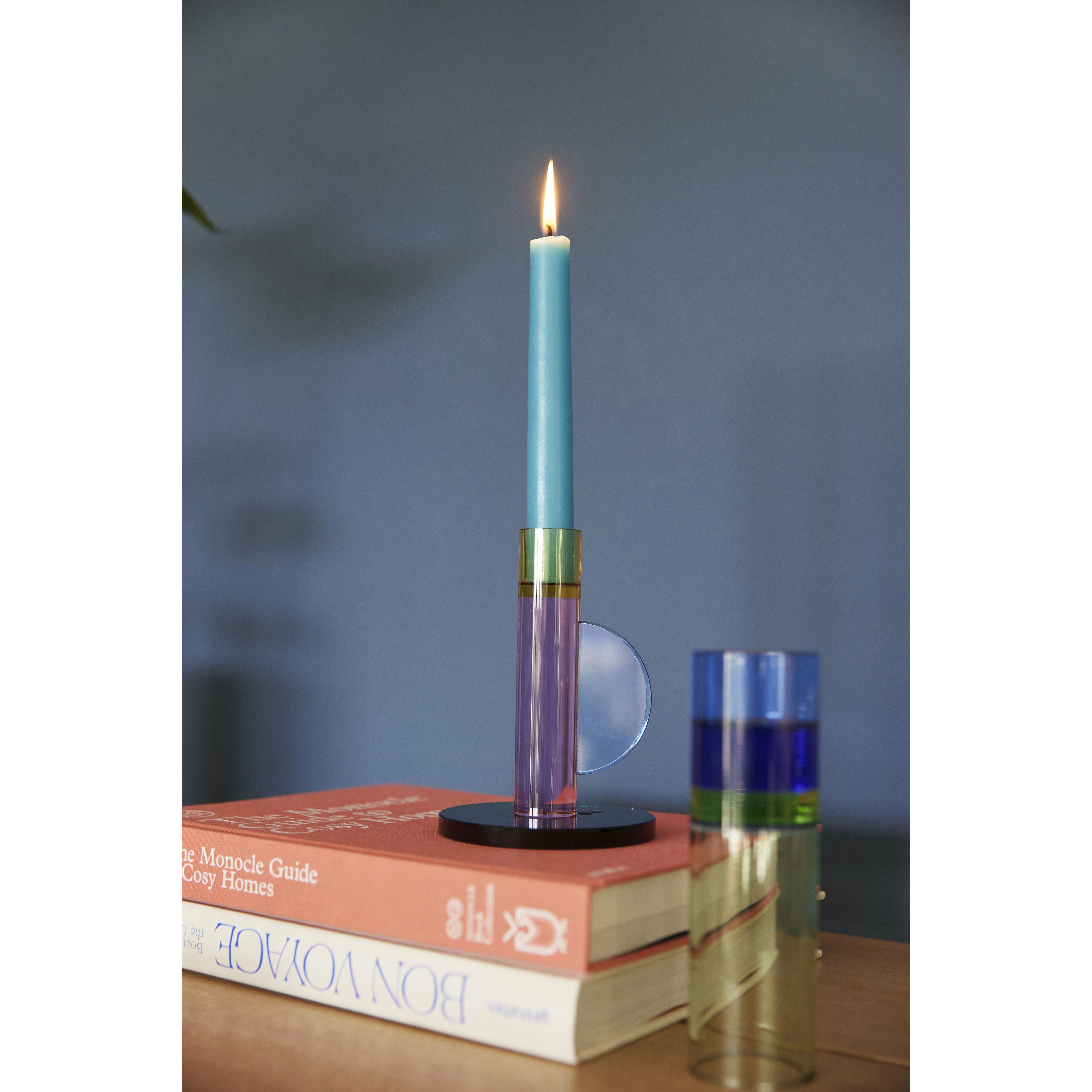 Hübsch Astro Candlestick Crystal Pink/Yellow/Green/Blue