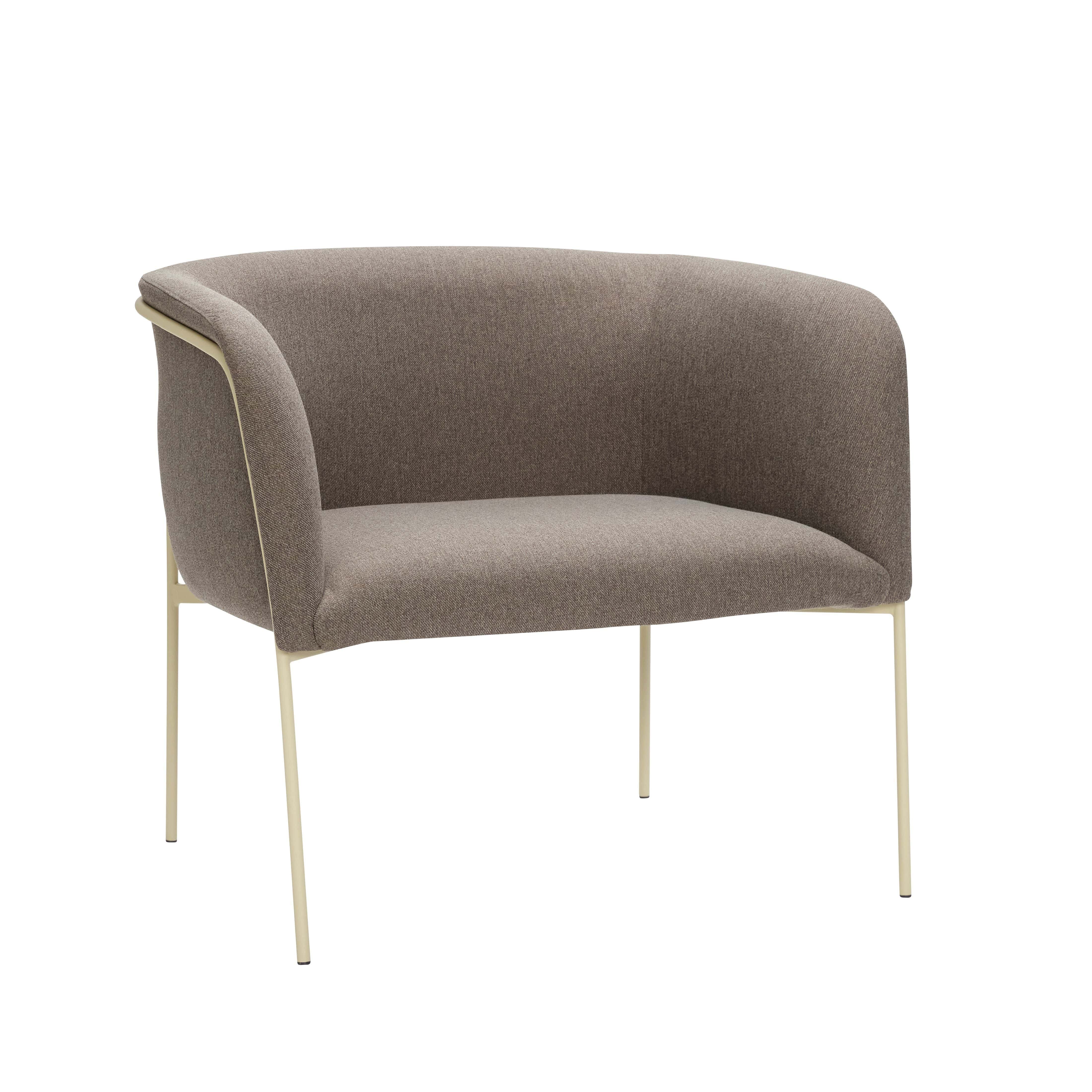 Hübsch Eyrie lounge stol polyester/metallbrun/ljusgul