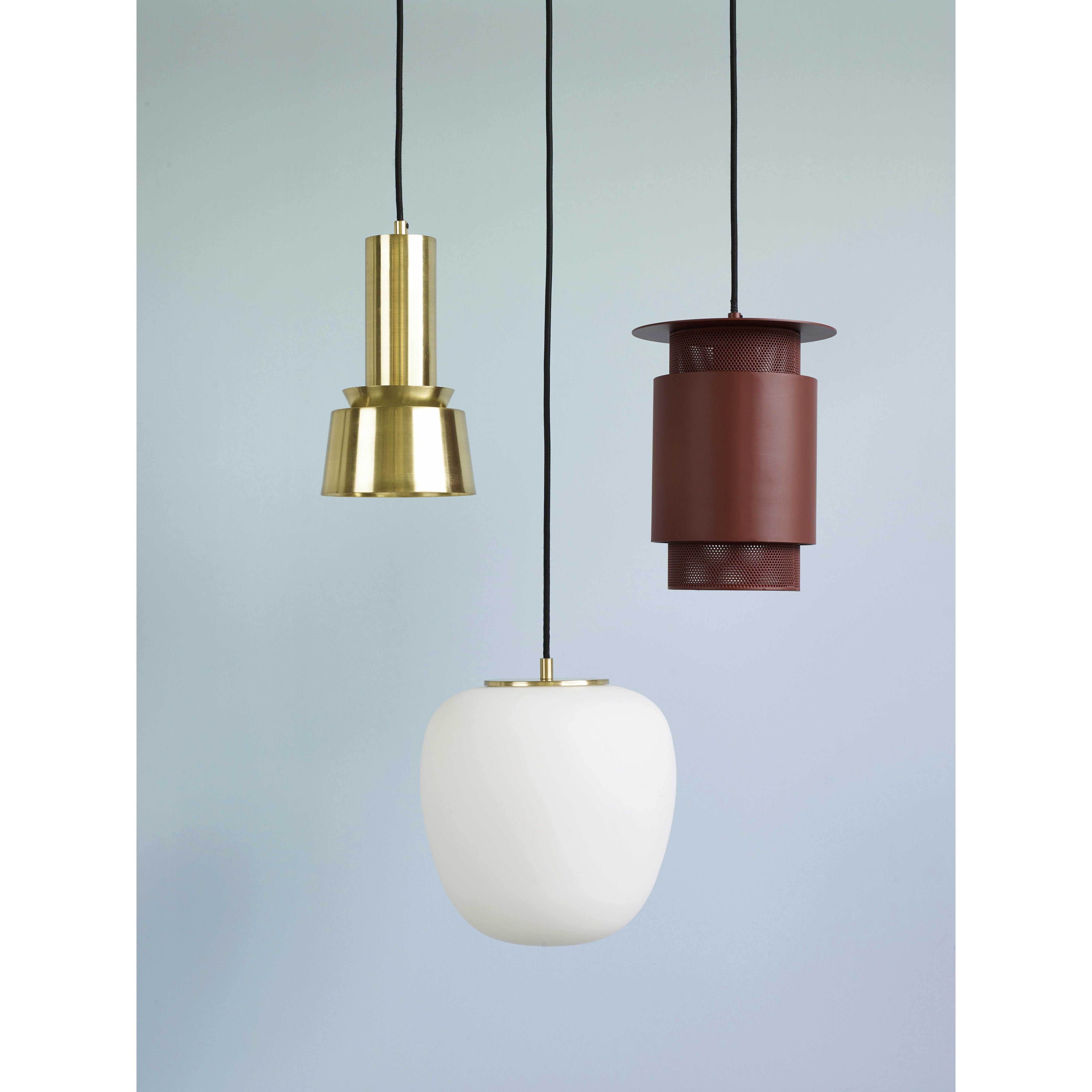 Hübsch Muse Lamp Glass White/Brass, 25x36 cm