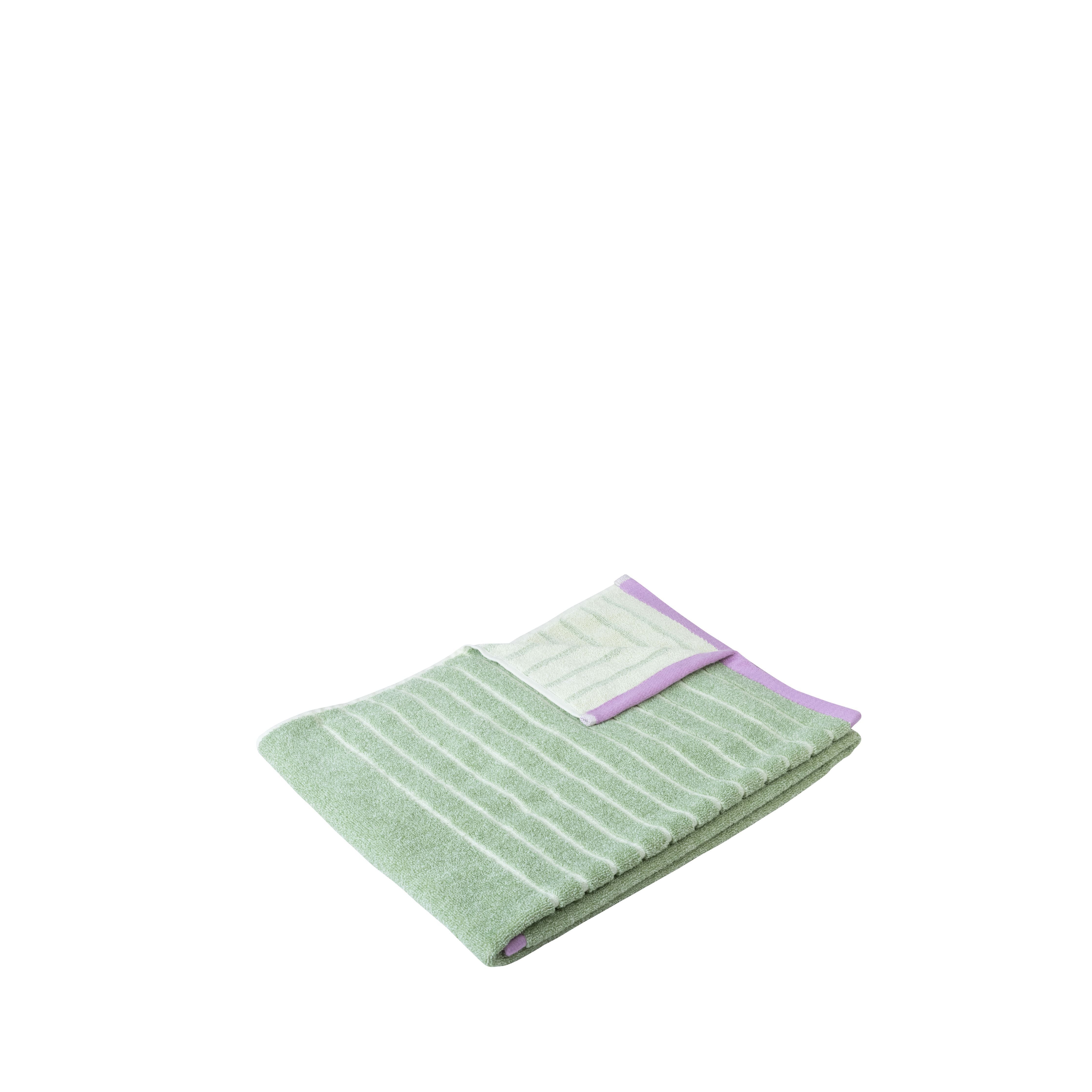 Hübsch Promenadhandduk Cotton Oeko-Tex Green Meliert Pink, 50x100 cm